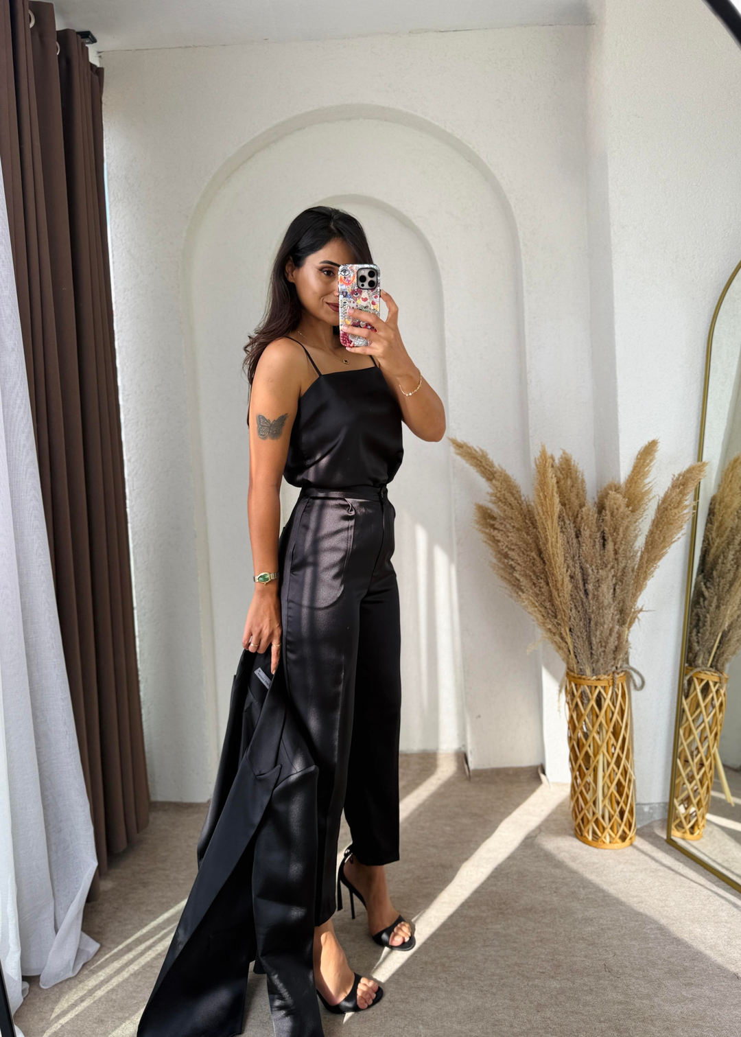 Boyfit Elegance Saten Takım Siyah · 8