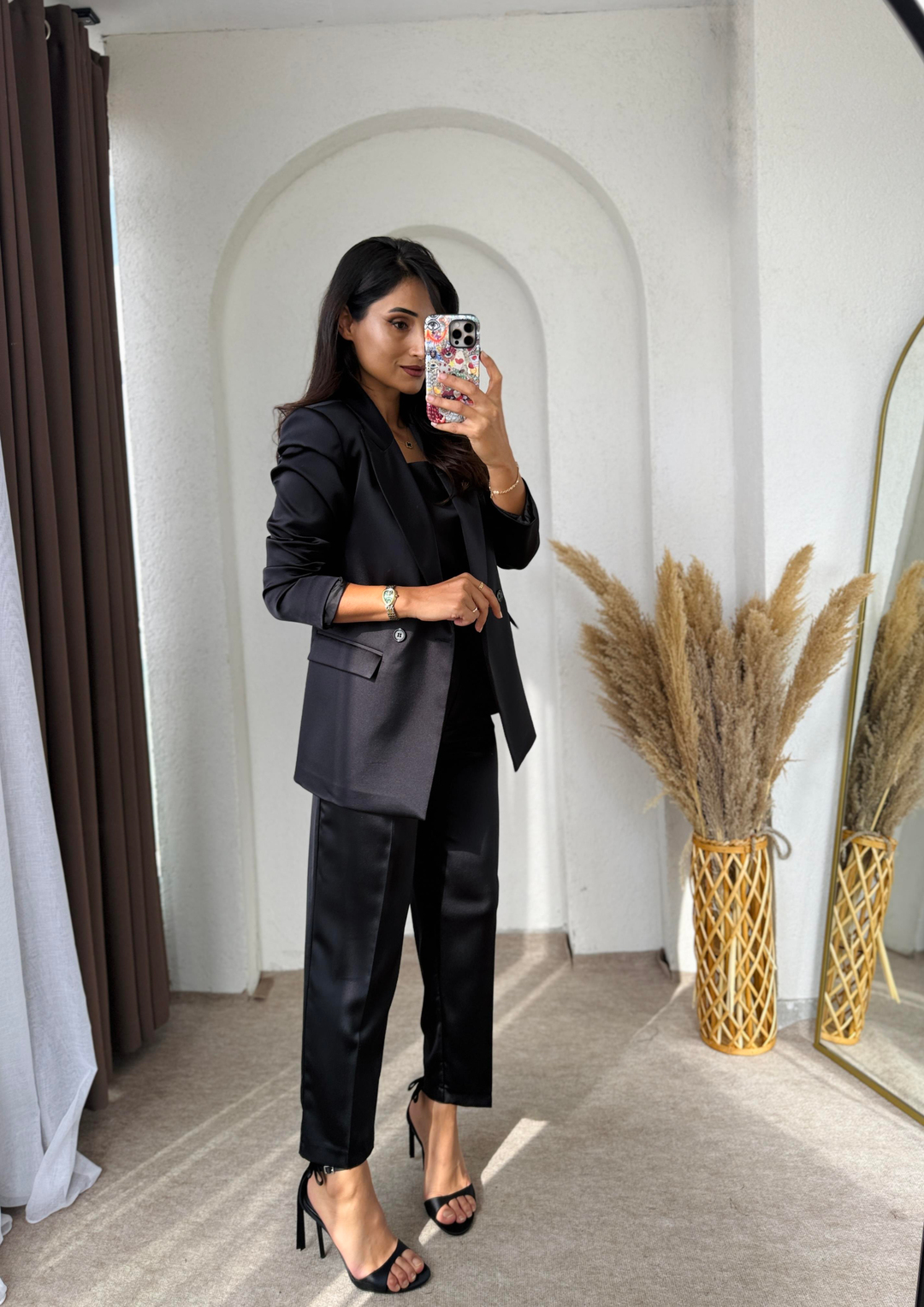 Boyfit Elegance Saten Takım Siyah · 6