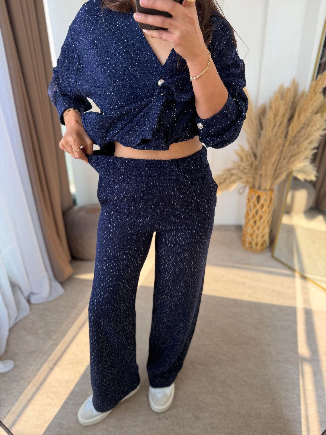 Chanel Kemerli Tüvit Takım Lacivert · 8