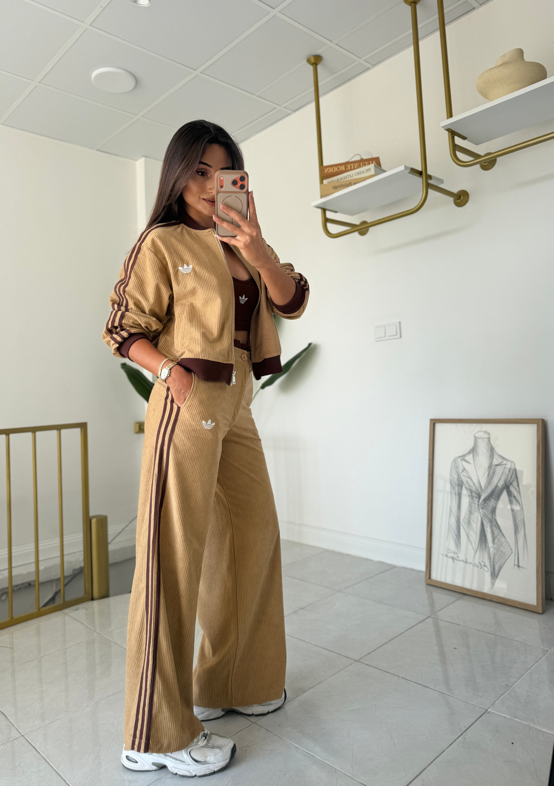Kadife 3 lü Takım Camel