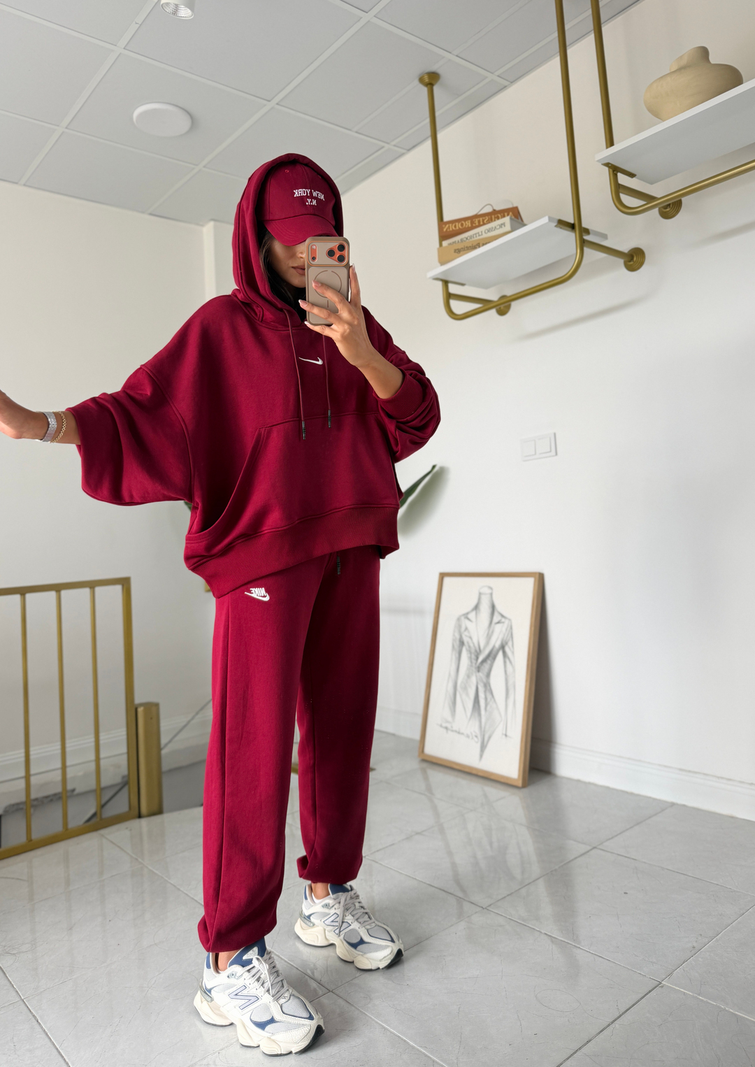 Nora Oversize Takım Bordo