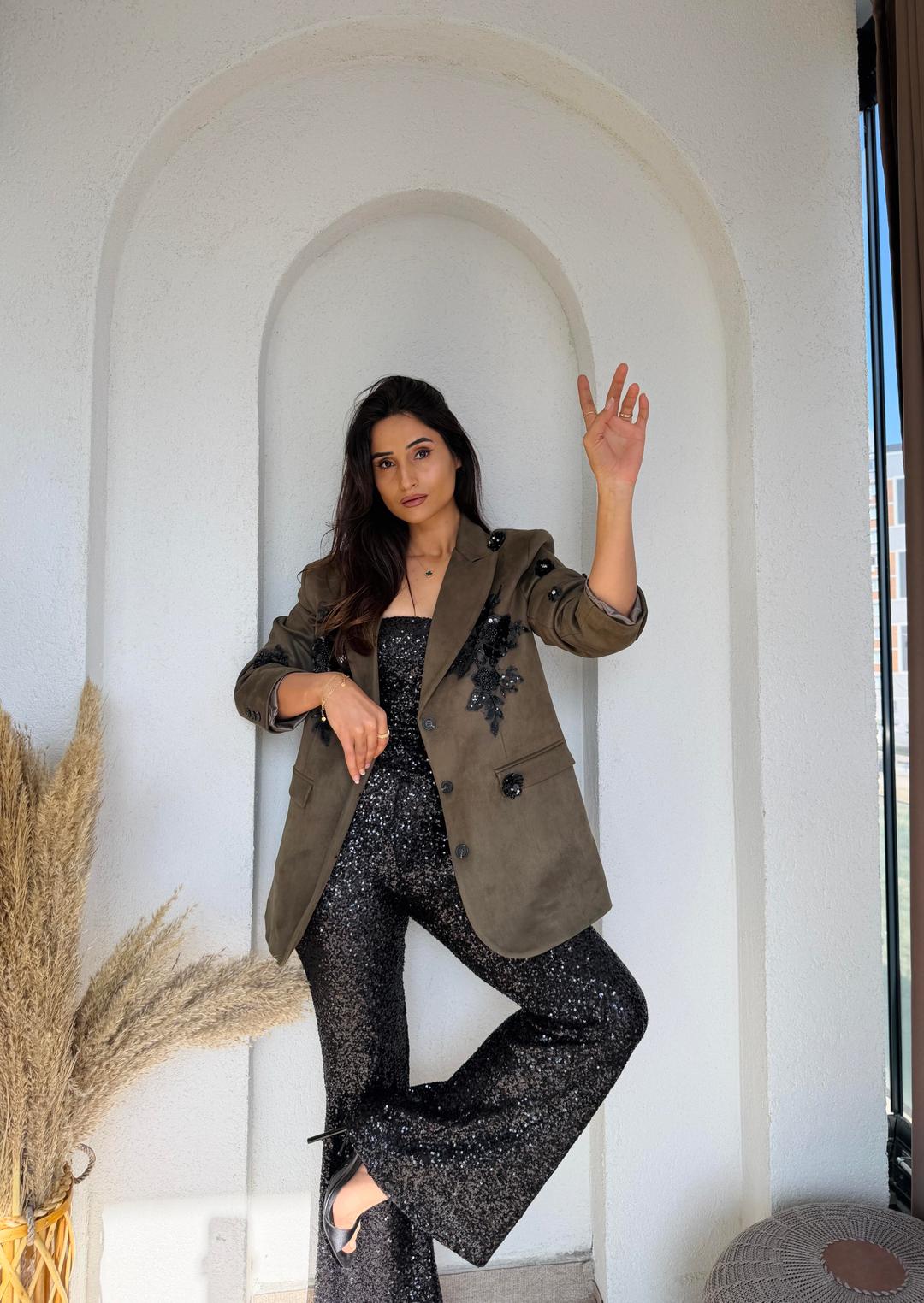 Premium Kadife Payetli Blazer · 7
