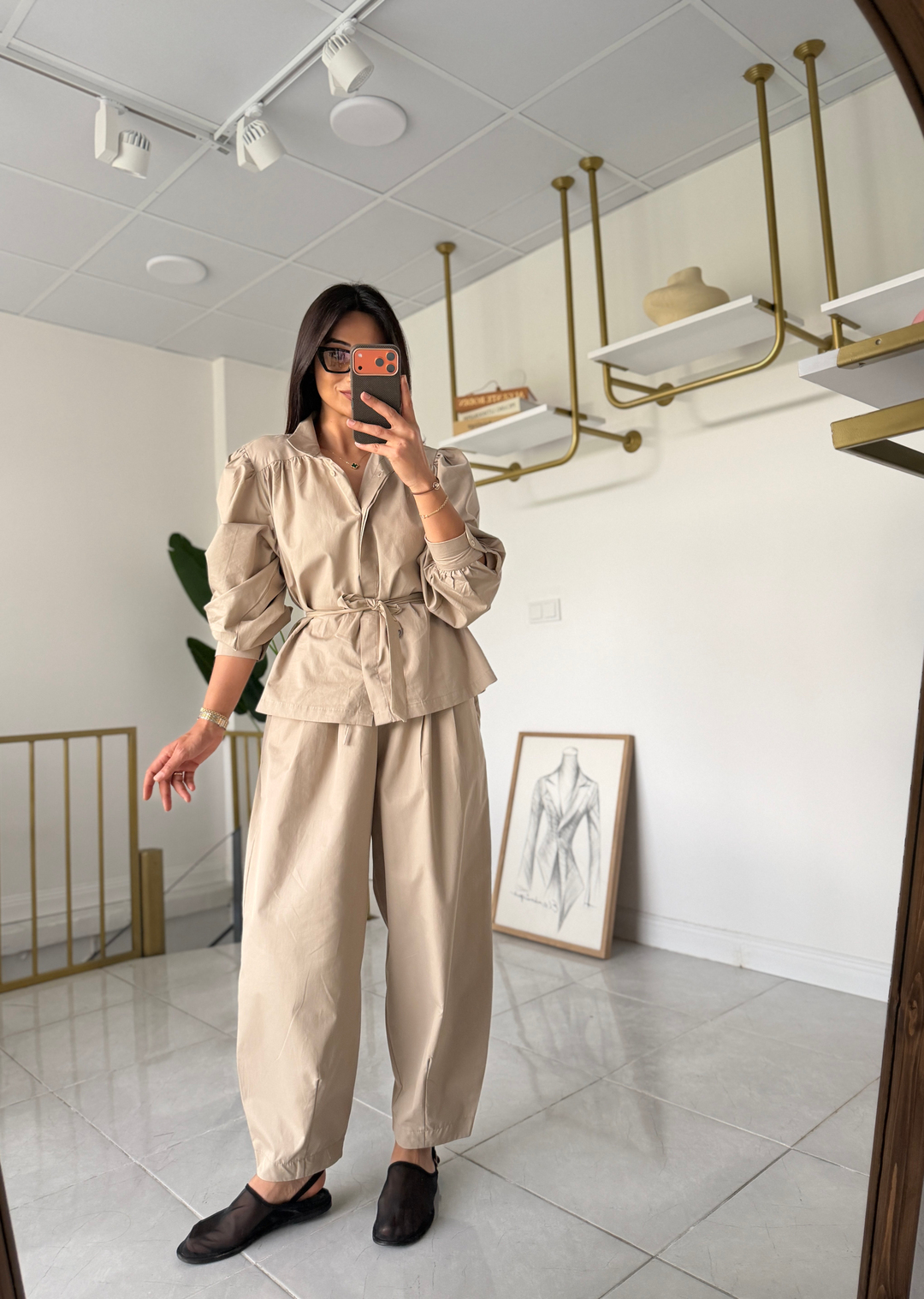 Vintage Poplin Takım Bej · 9