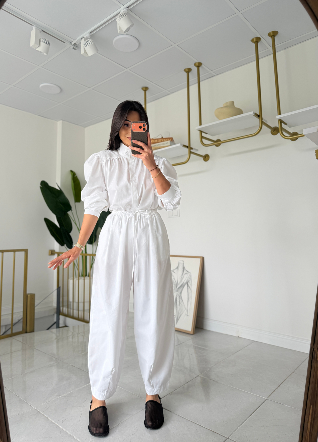 Vintage Poplin Takım Beyaz · 8