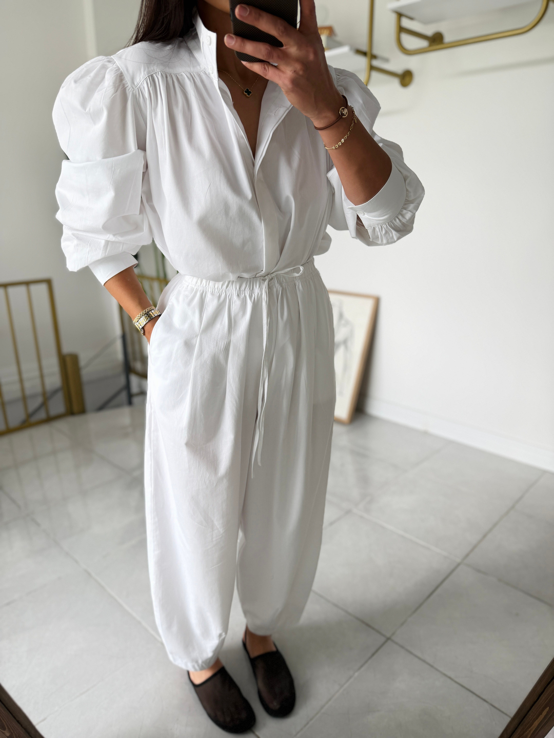 Vintage Poplin Takım Beyaz · 2
