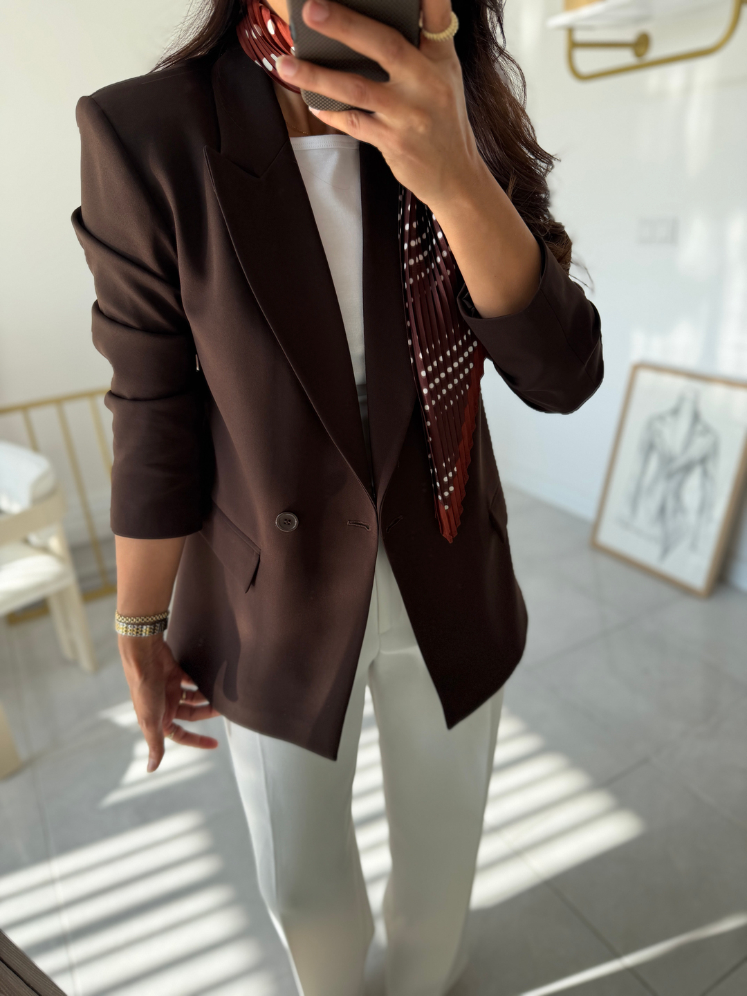 Zara  Kahverengi Blazer(Fular Hediyeli) · 5