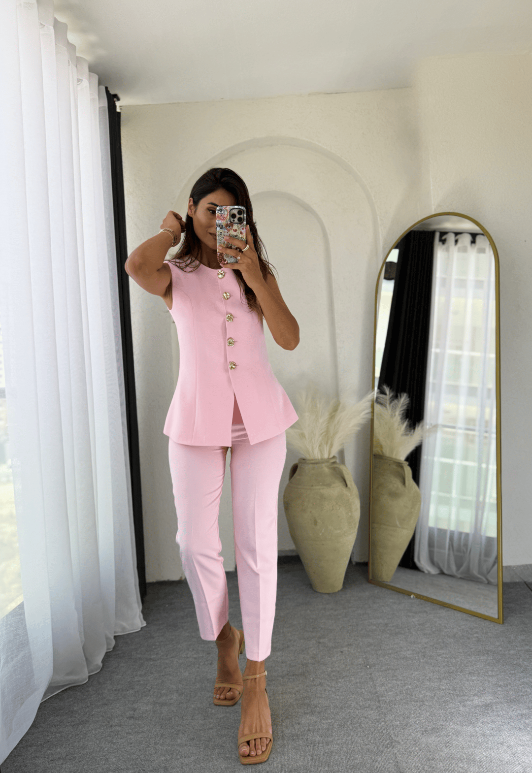 Zara Kloş Vatkalı Yelek Takım Tozpembe · 5