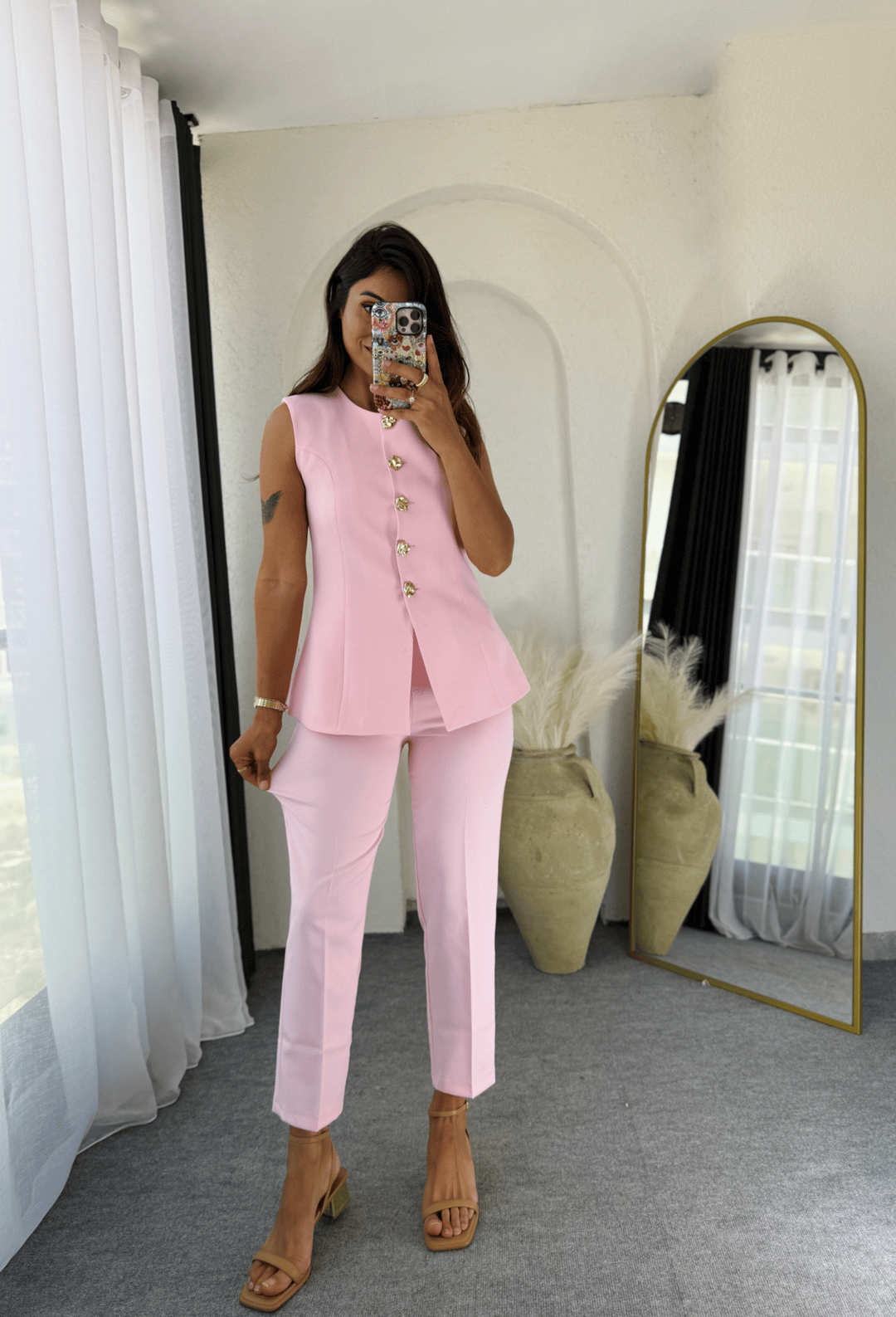 Zara Kloş Vatkalı Yelek Takım Tozpembe · 7