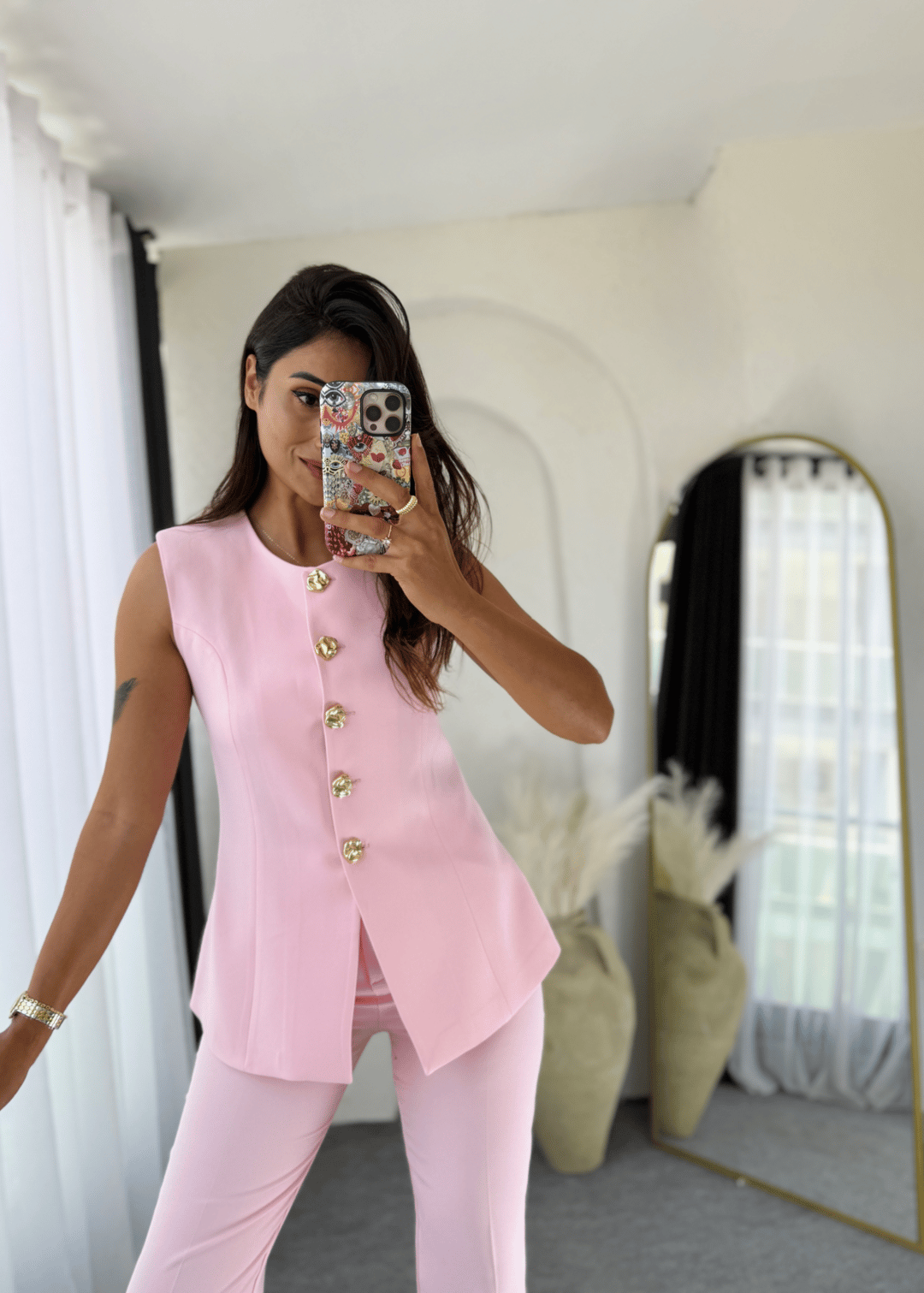 Zara Kloş Vatkalı Yelek Takım Tozpembe · 3