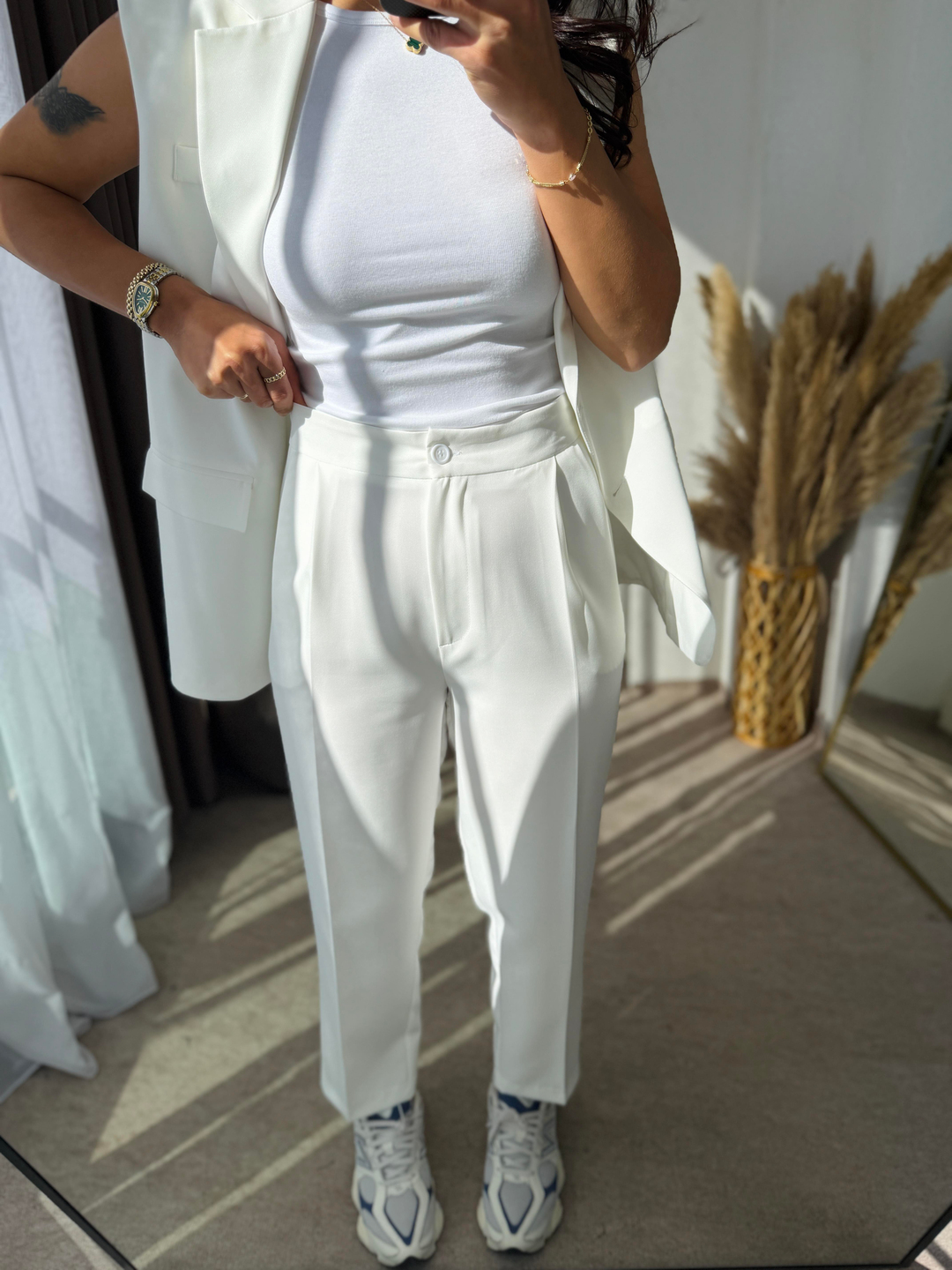 Zara Model Vatkalı Yelek Takım Beyaz · 9