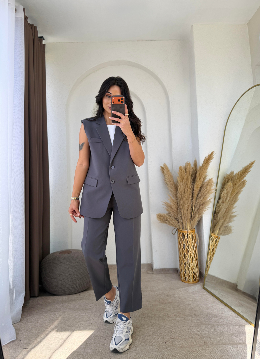 Zara Model Vatkalı Yelek Takım Füme · 6