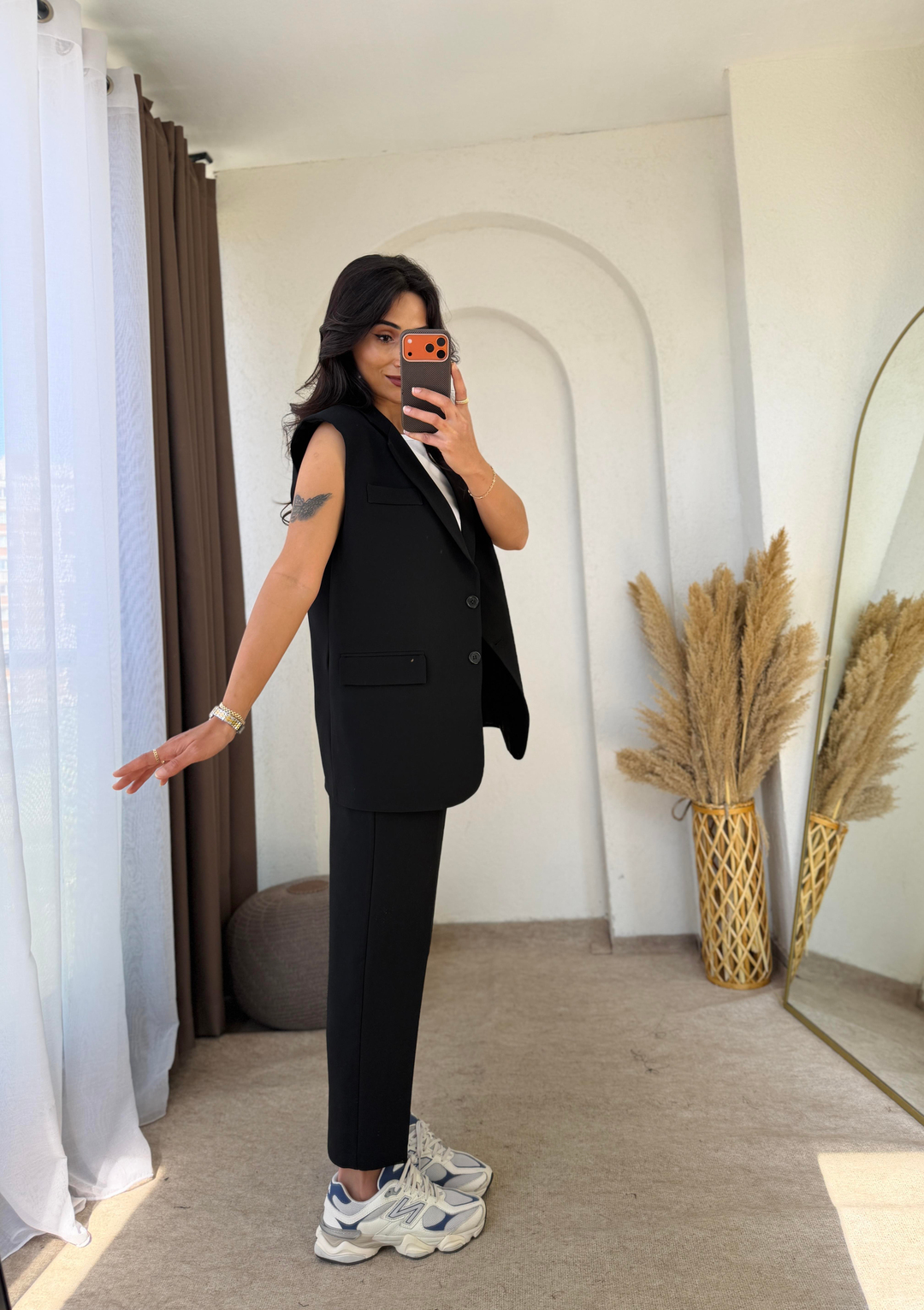 Zara Model Vatkalı Yelek Takım Siyah · 6