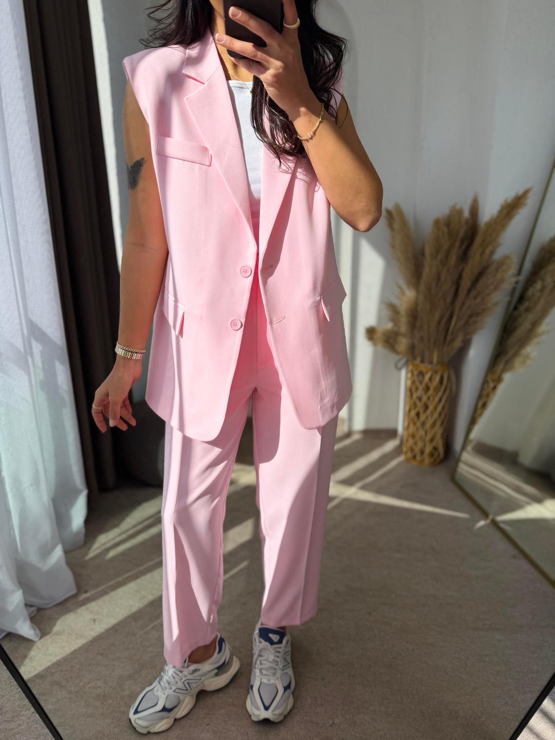 Zara Model Vatkalı Yelek Takım Tozpembe · 3