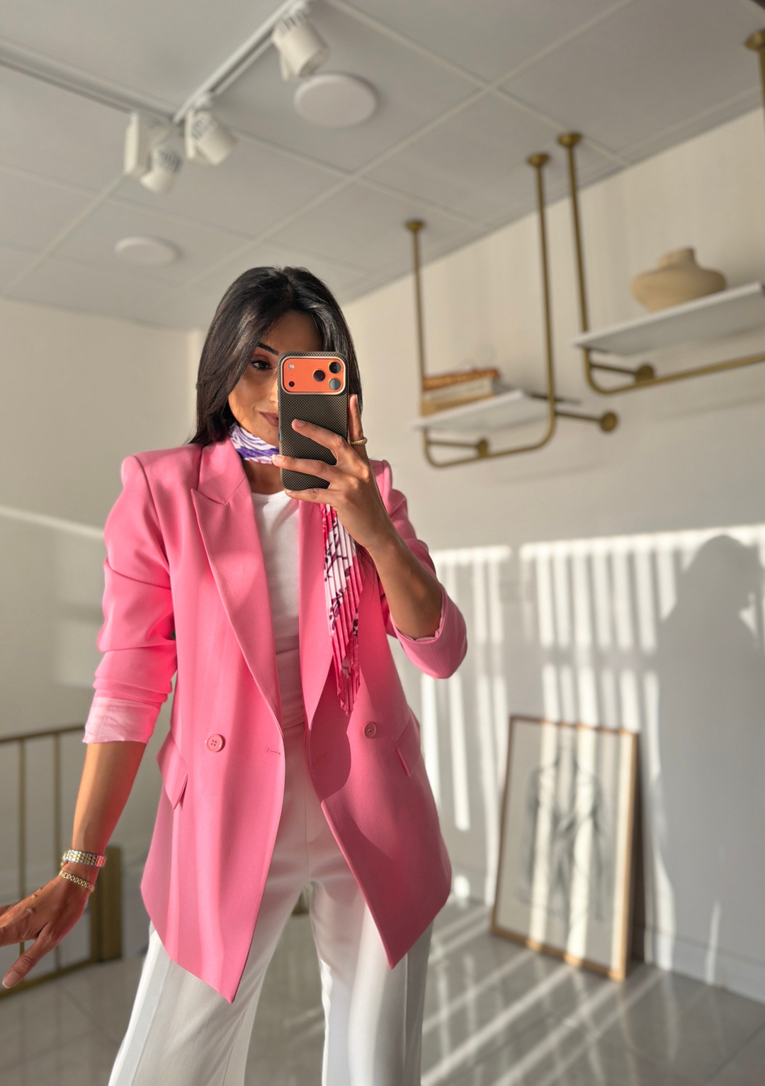 Zara Pembe Blazer Ceket(fular hediyeli)