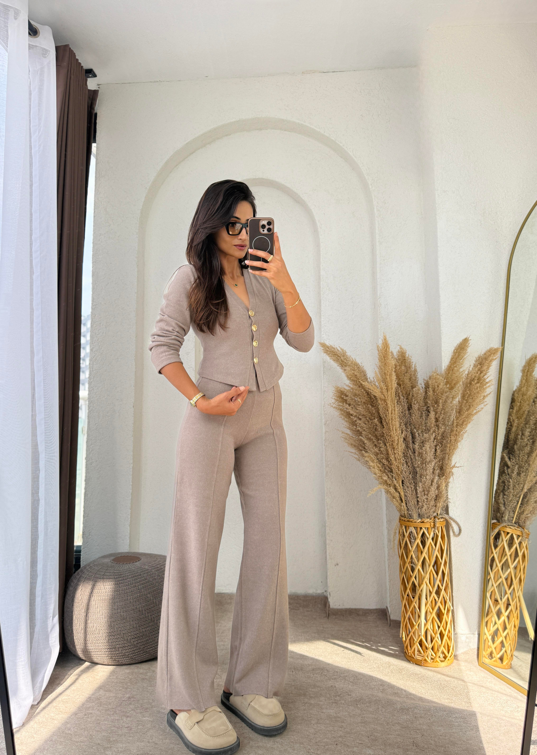Zara Selanik Takım Bej