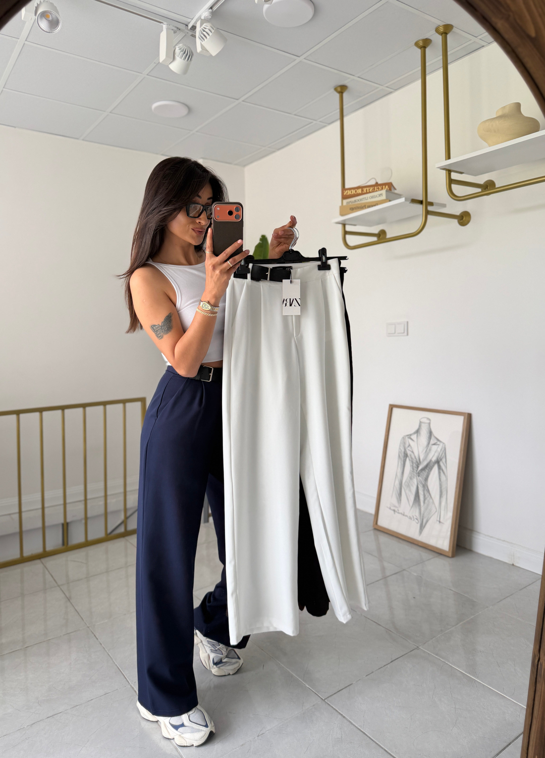 Zara Yan Kemerli Palazzo Beyaz · 6