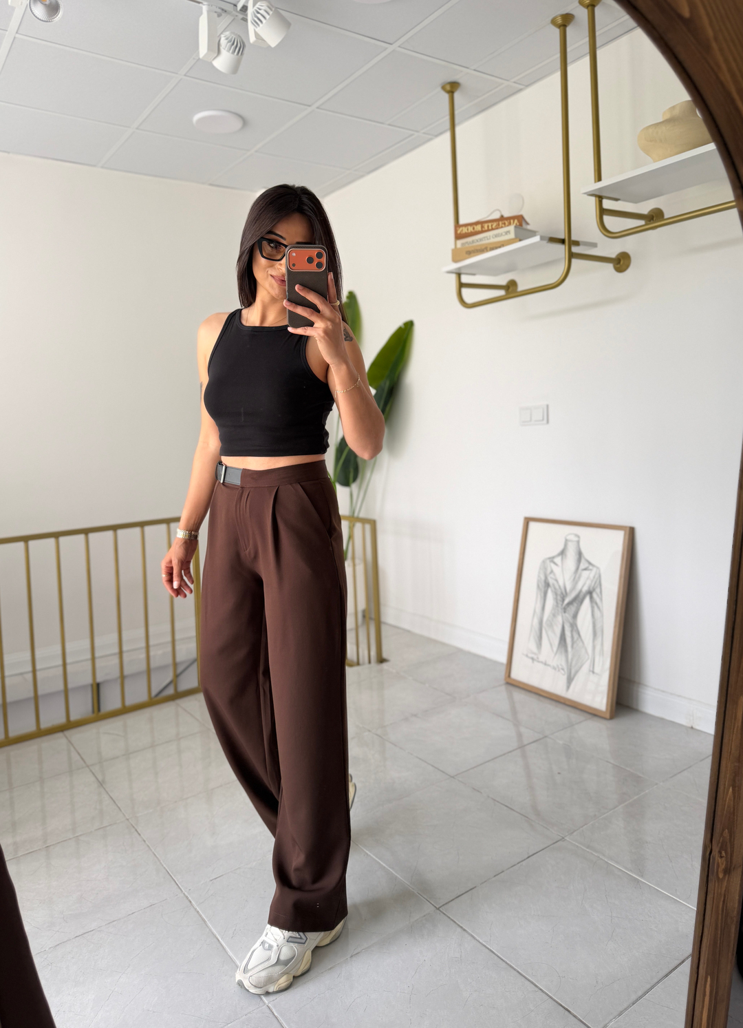 Zara Yan Kemerli Palazzo Kahverengi · 3