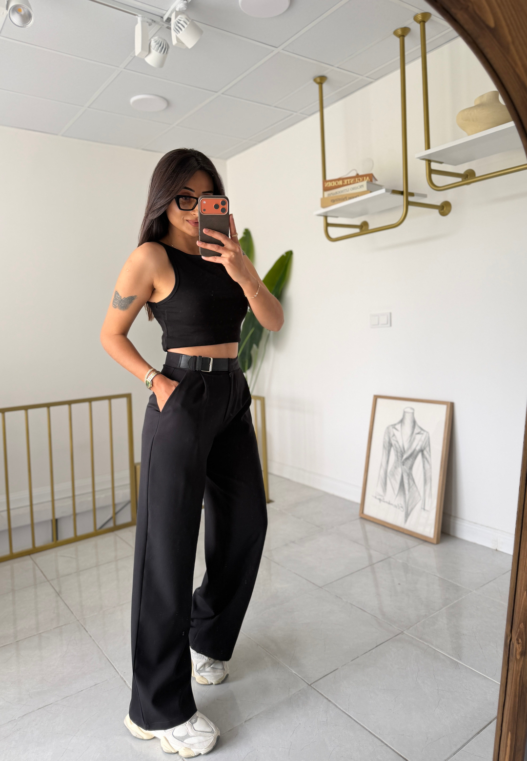 Zara Yan Kemerli Palazzo Siyah · 5