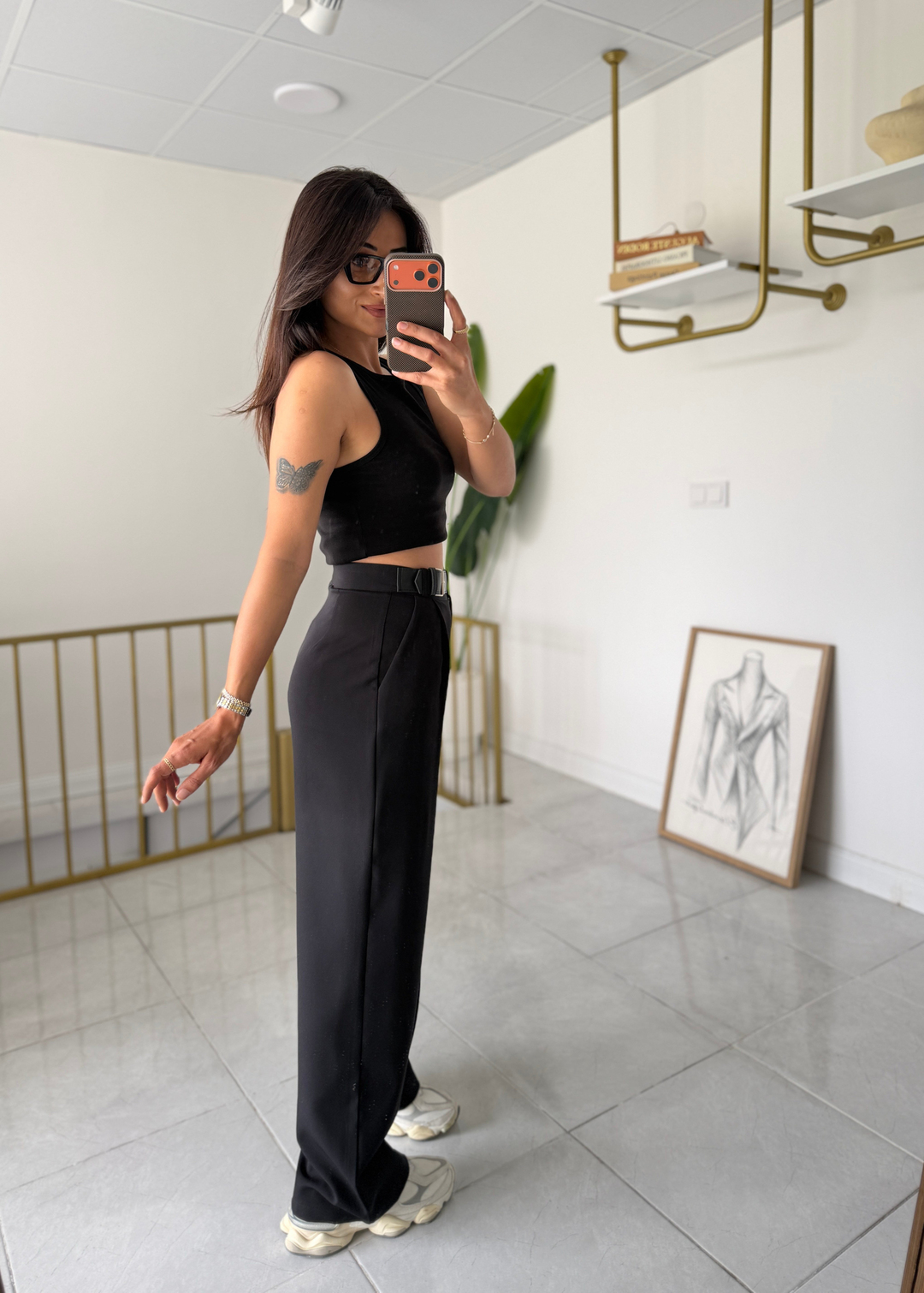 Zara Yan Kemerli Palazzo Siyah · 3