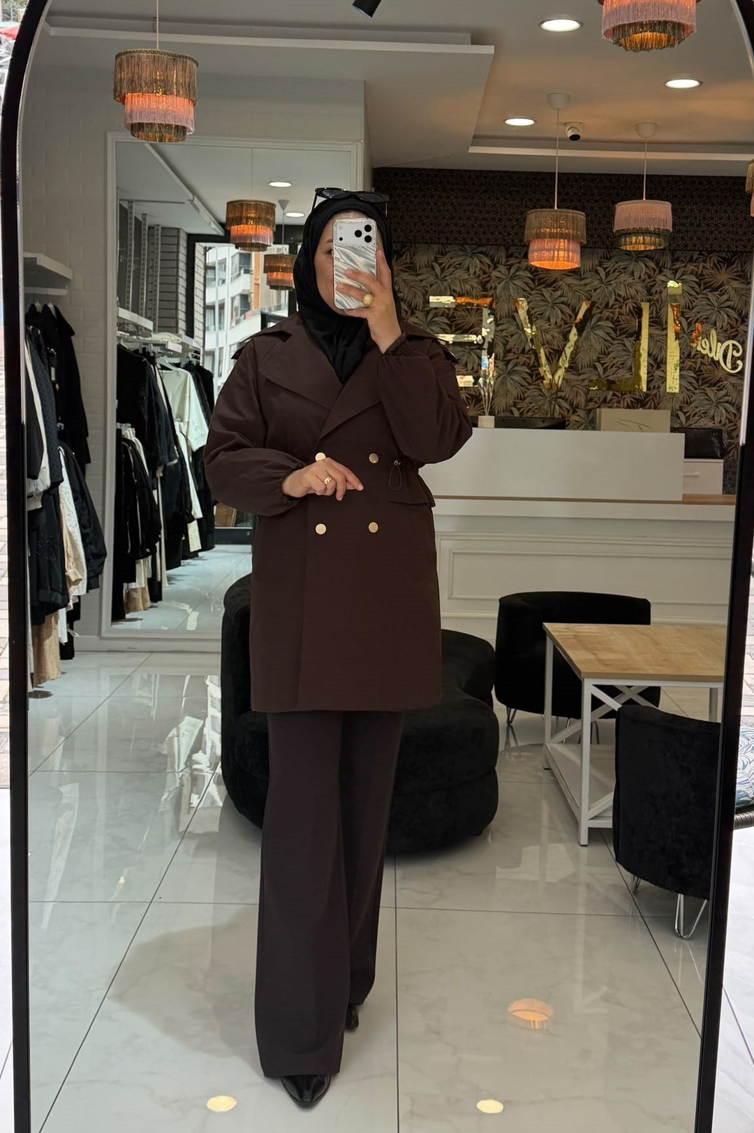 Nprive Arkası İşleme Detaylı Trençkot