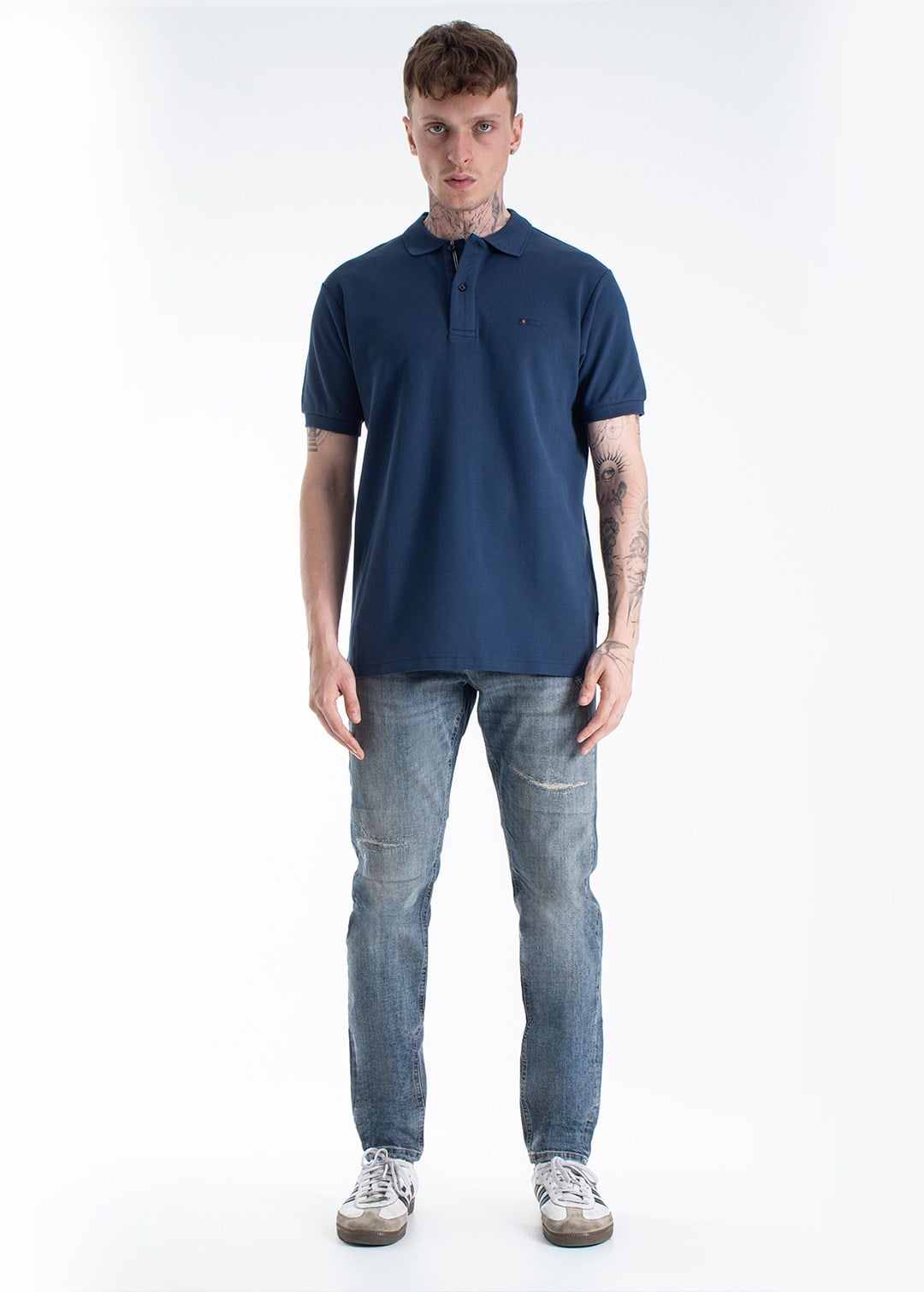 Gabbia Mavi Yırtıklı Slim Fit Kot Pantolon