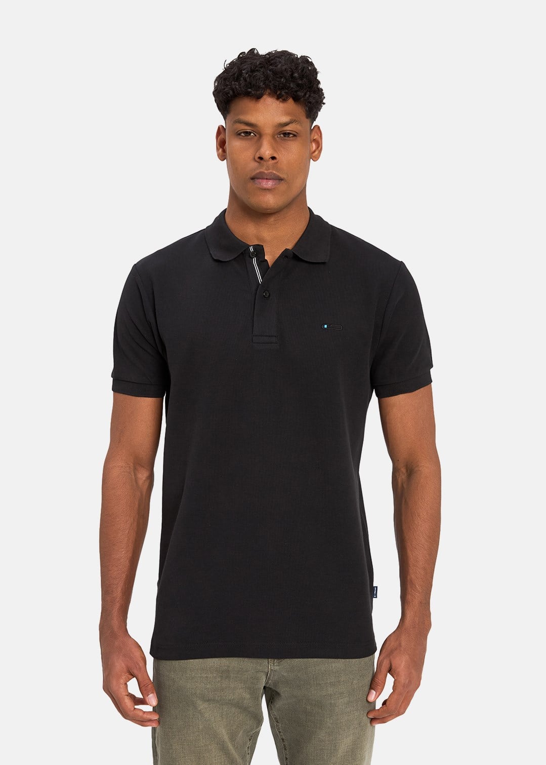 Gabbia Siyah Classic Fit Polo Yaka T-Shirt