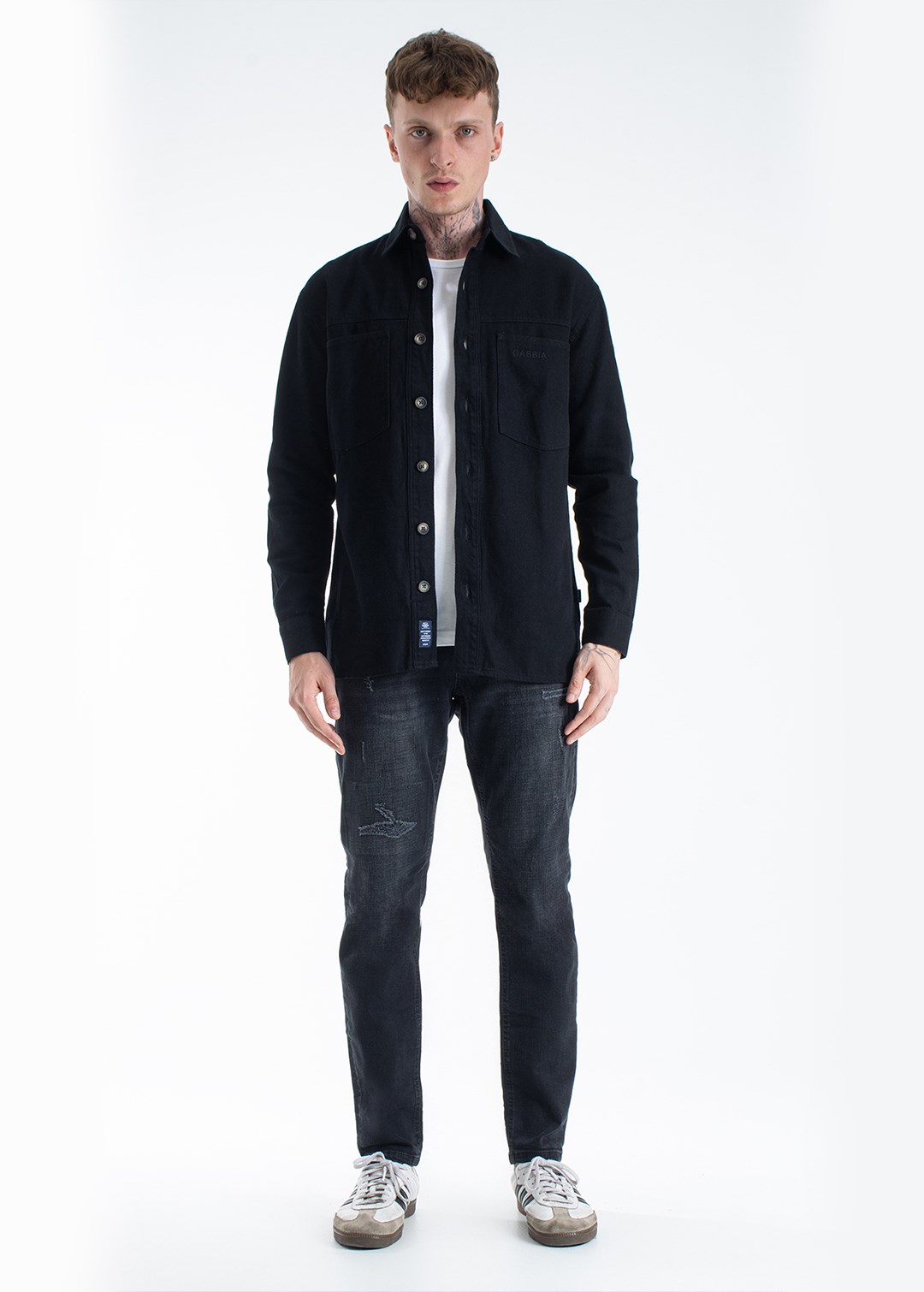 Gabbia Siyah Yırtıklı Slim Fit Kot Pantolon