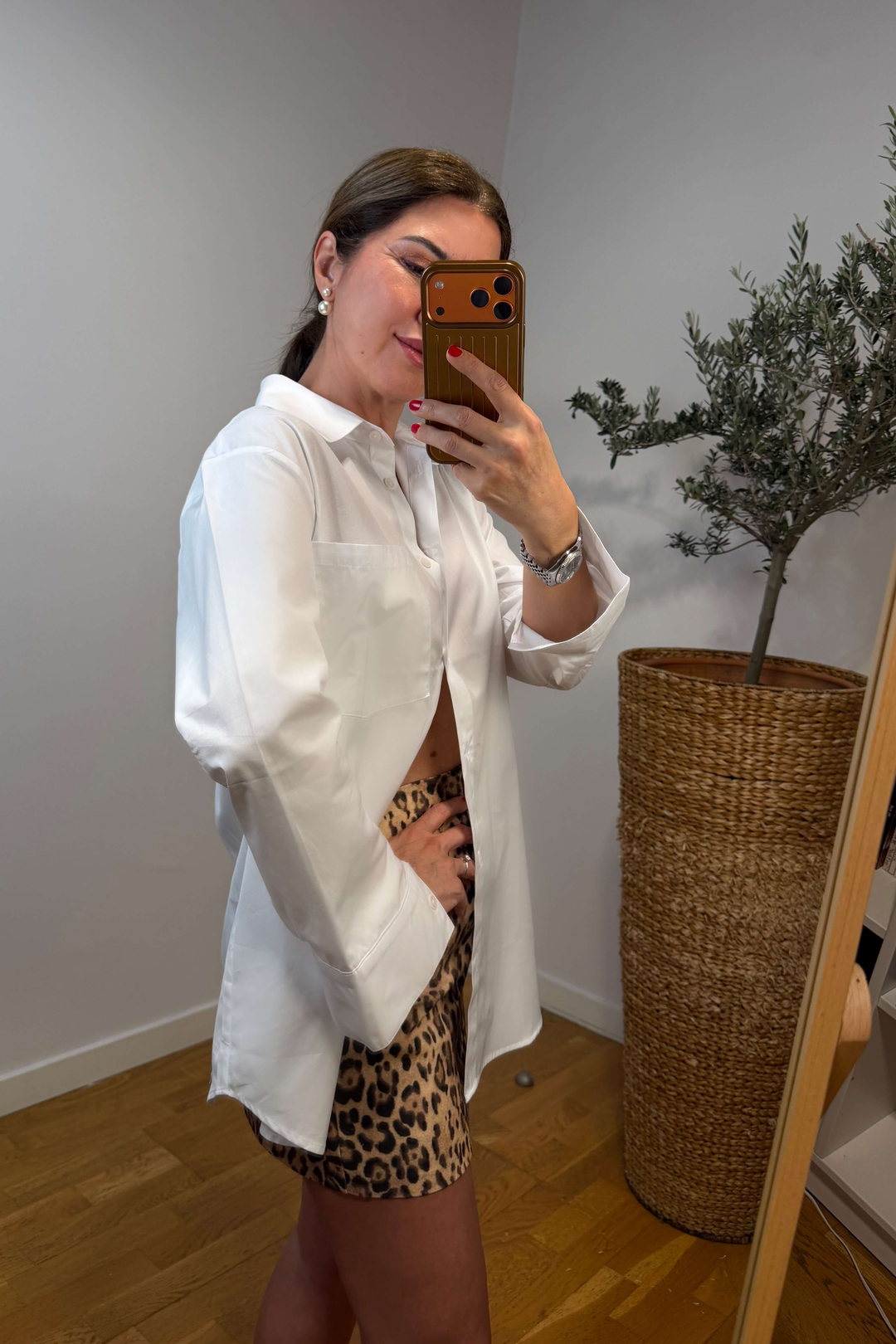 Leopar Desenli Mini Etek