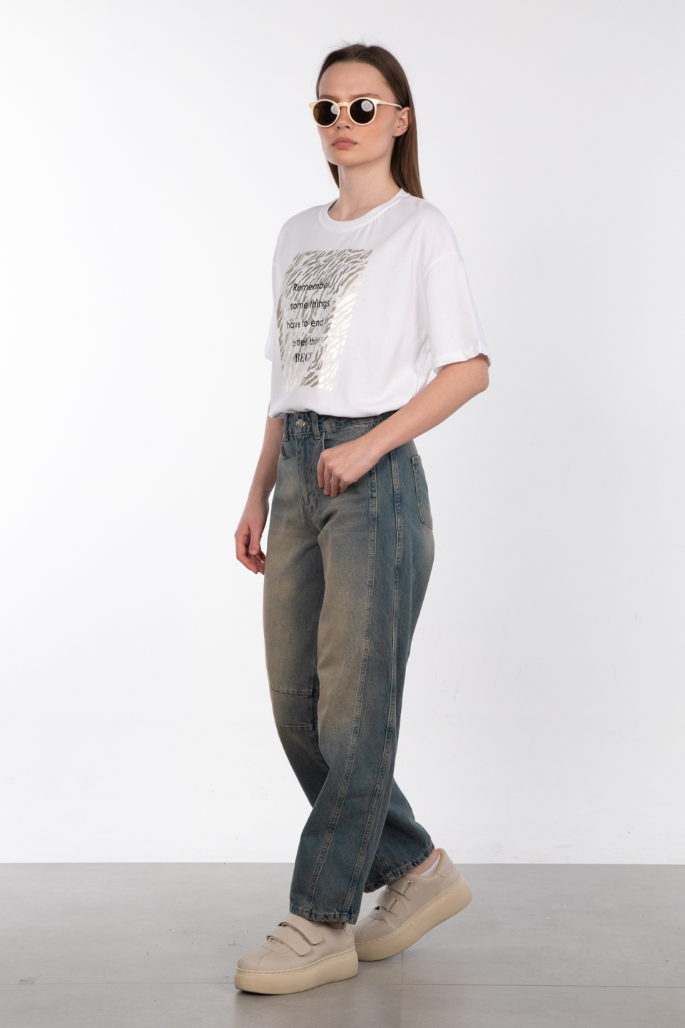 Balon jean pantolon-25-1008 Kahve Tint