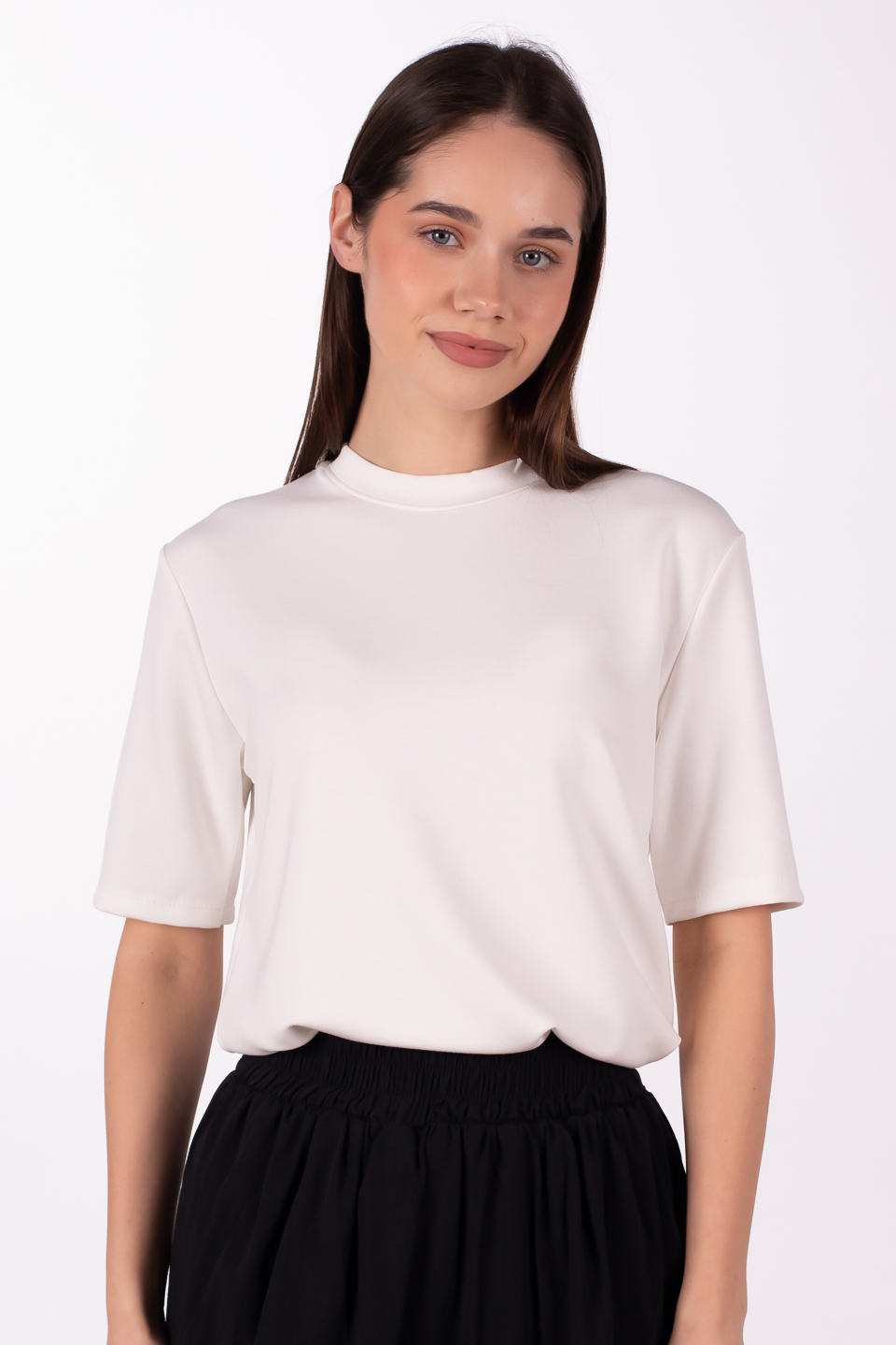 Basıc modal t-shirt-4318 Beyaz