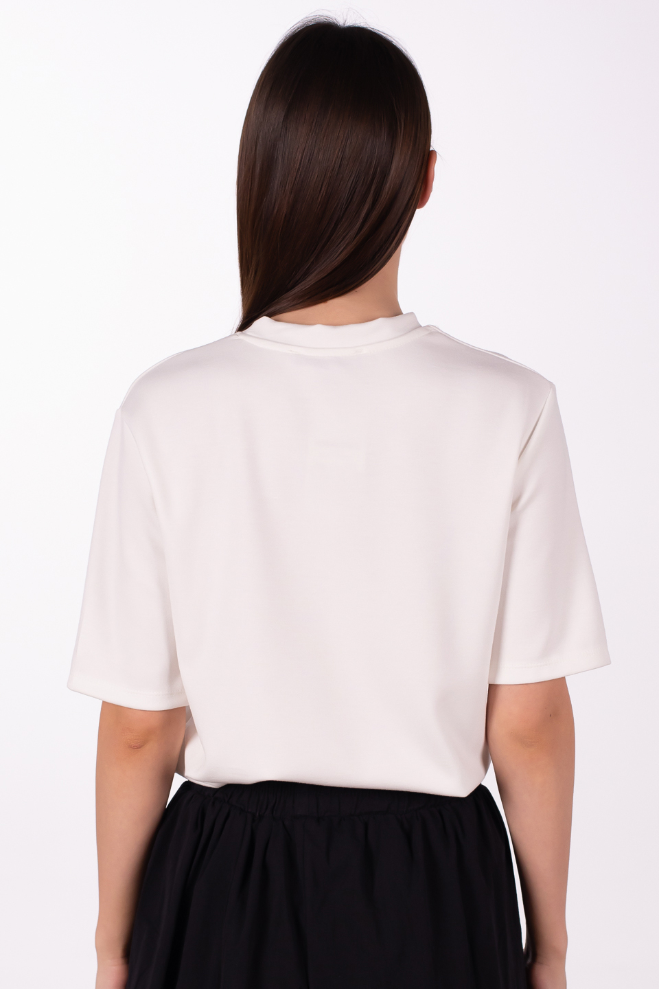 Basıc modal t-shirt-4318 Beyaz
