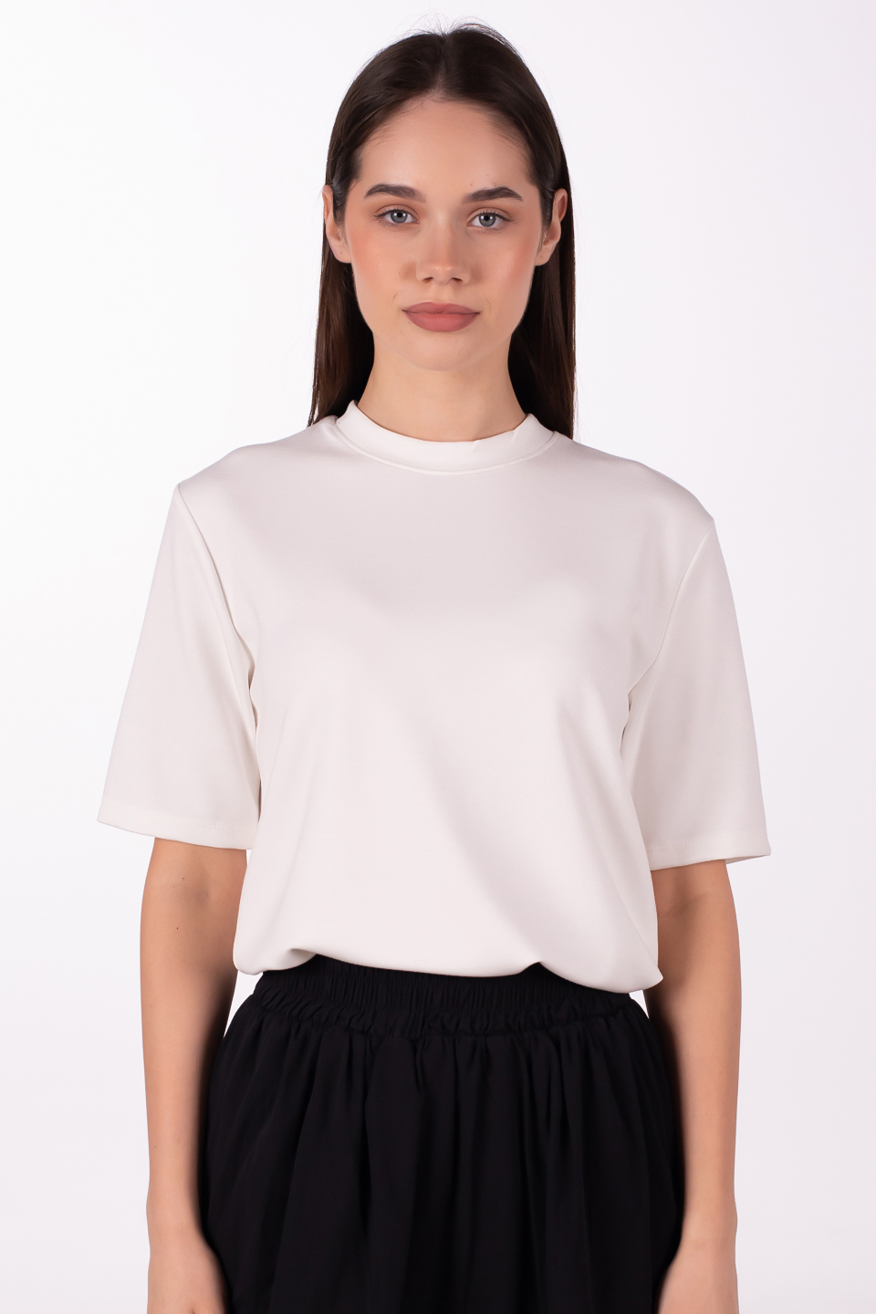 Basıc modal t-shirt-4318 Beyaz