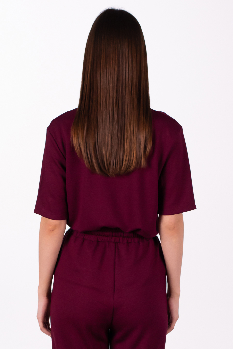 Basıc modal t-shirt-4318 Bordo