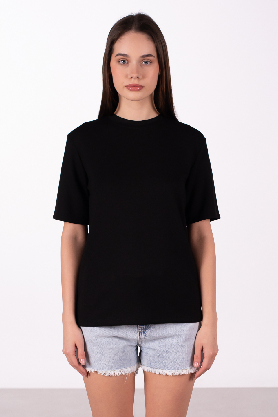 Basıc modal t-shirt-4318 Siyah