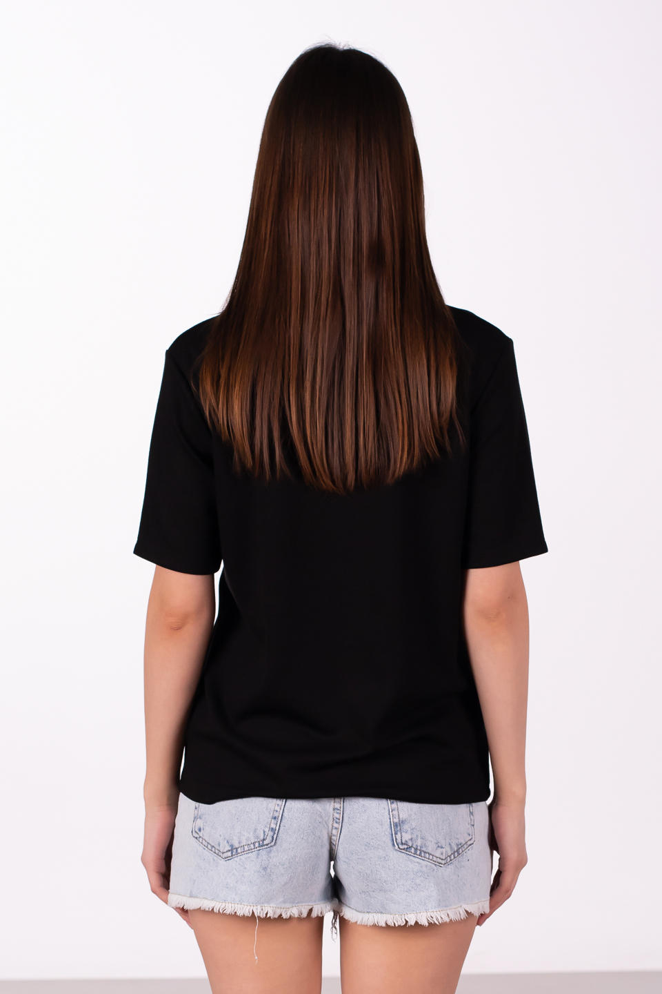 Basıc modal t-shirt-4318 Siyah