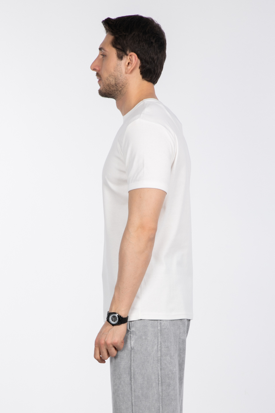Basic t-shirt-2143-1 Ekru