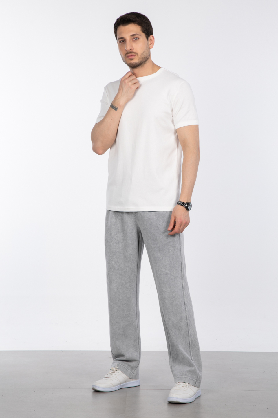 Basic t-shirt-2143-1 Ekru