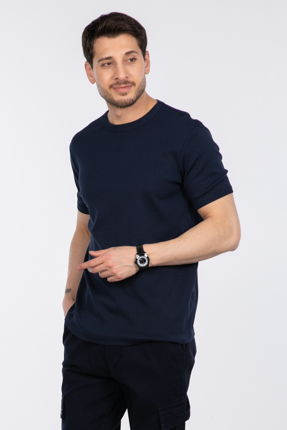 Basic t-shirt-2143-1 İndigo