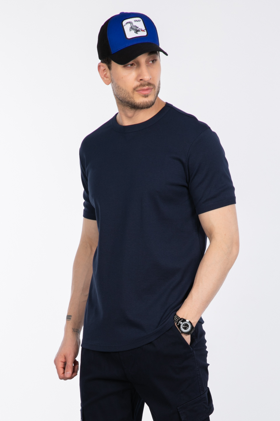 Basic t-shirt-2143-1 İndigo
