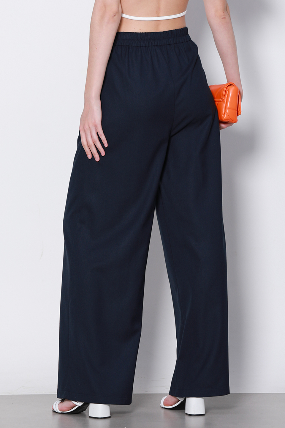 Bel bağlamalı keten pantolon-3309