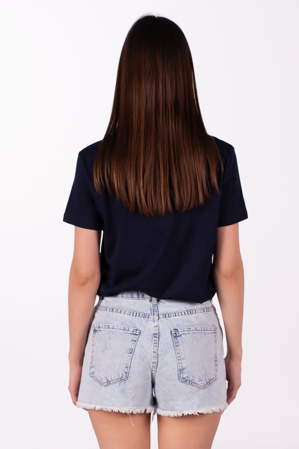 Bisiklet yaka basic t-shirt-3297 Lacivert