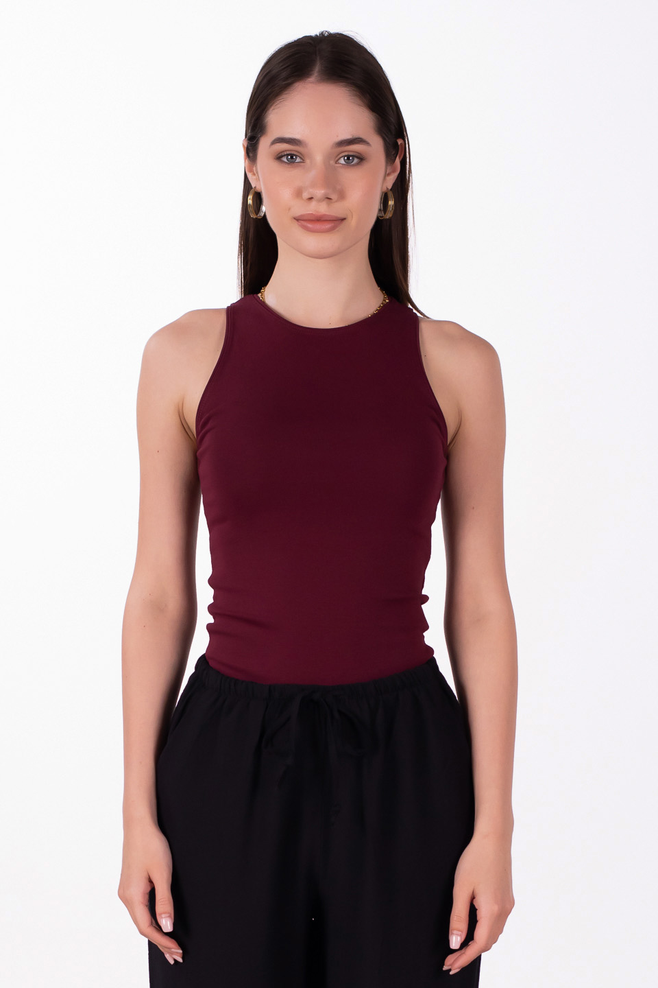 Bisiklet yaka body-3502 Bordo