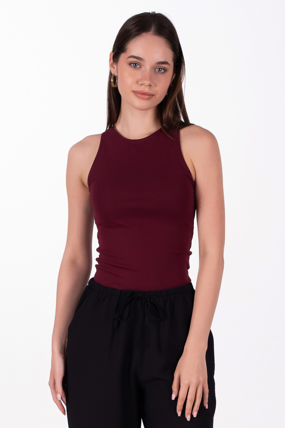 Bisiklet yaka body-3502 Bordo