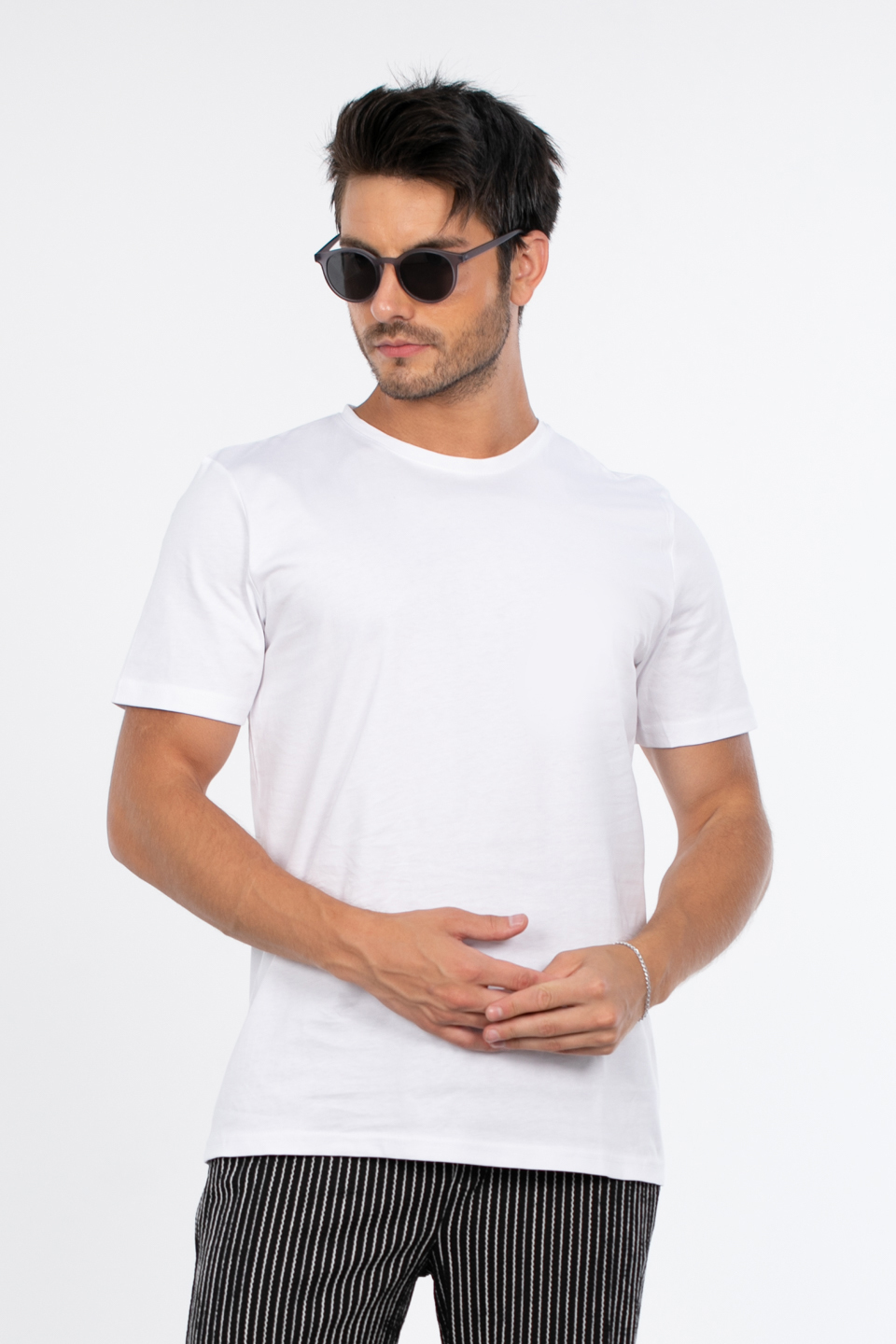 Bisiklet yaka regular fit t-shirt-2020 Beyaz