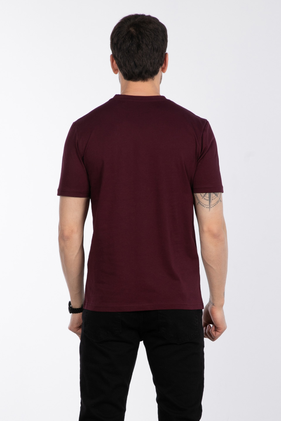Bisiklet Yaka Regular Fit T-Shirt - Vişne