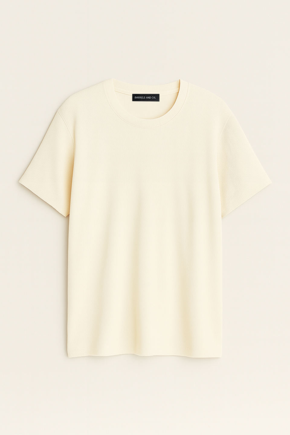 Bisiklet Yaka T-Shirt - Bej