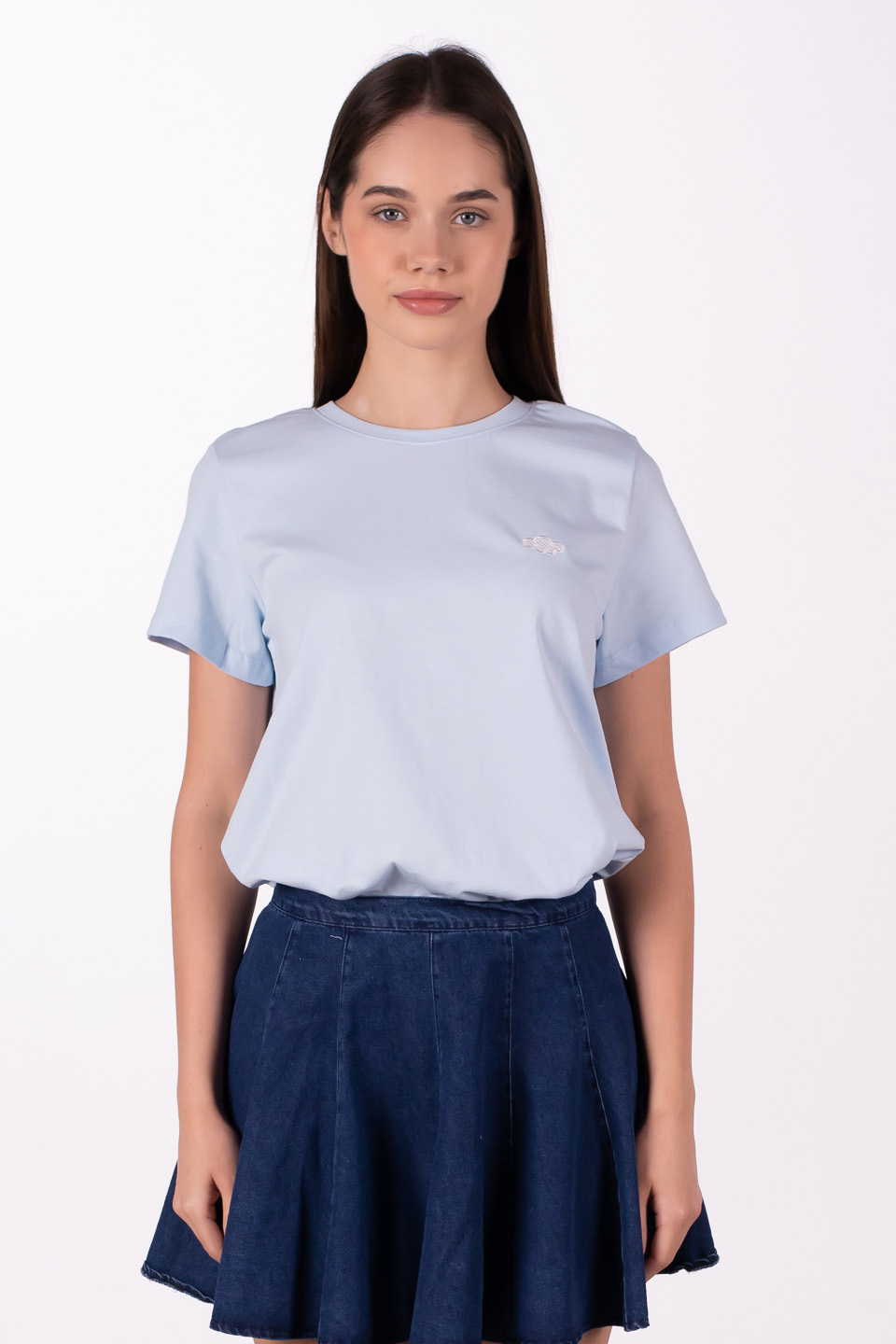 Bulut baskılı t-shirt-10404 Açık mavi