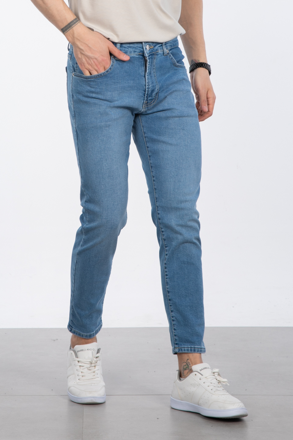 Carrot fit pantolon-1592 Mavi