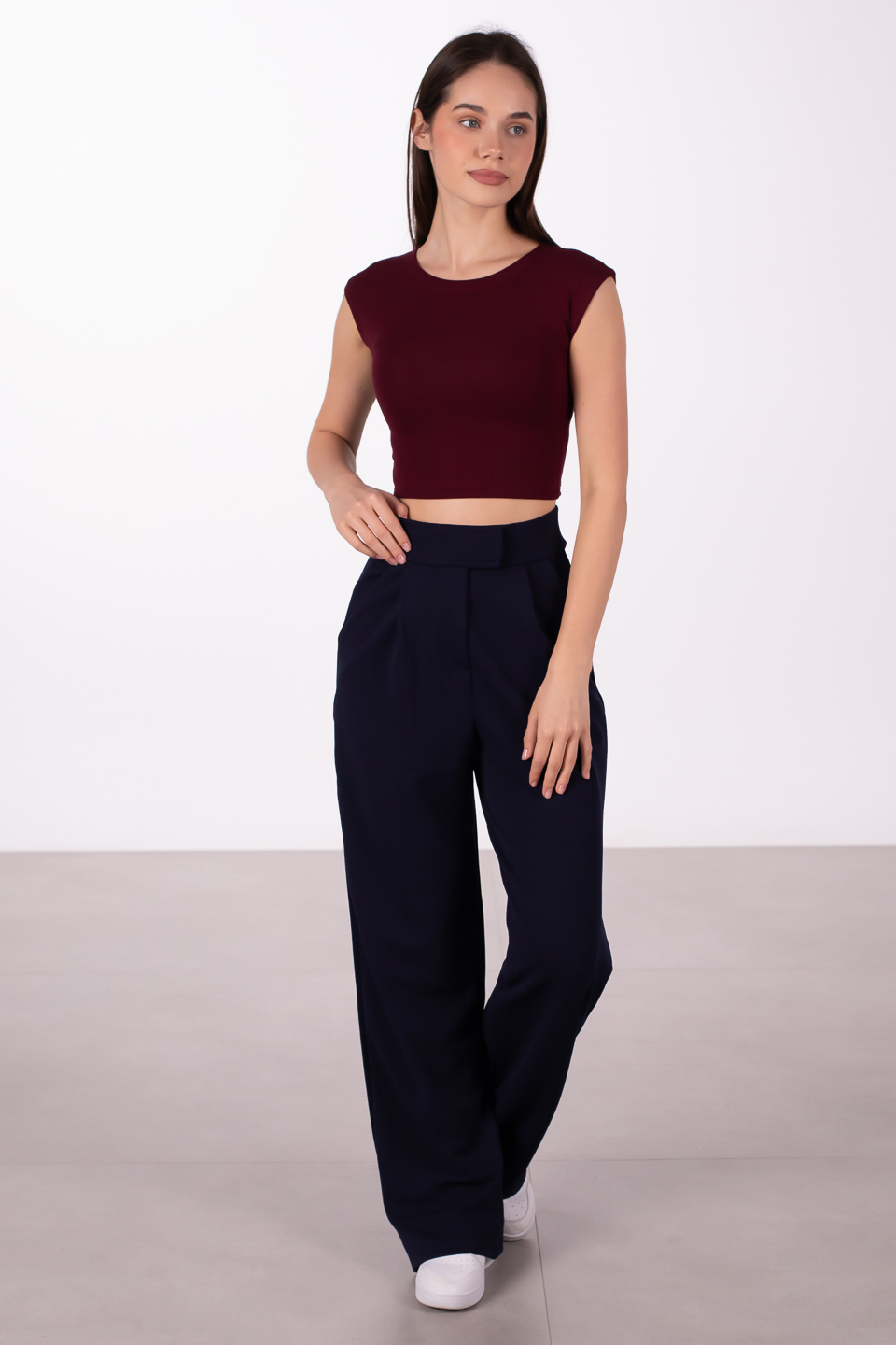 Düşük kol crop body-4003 Bordo