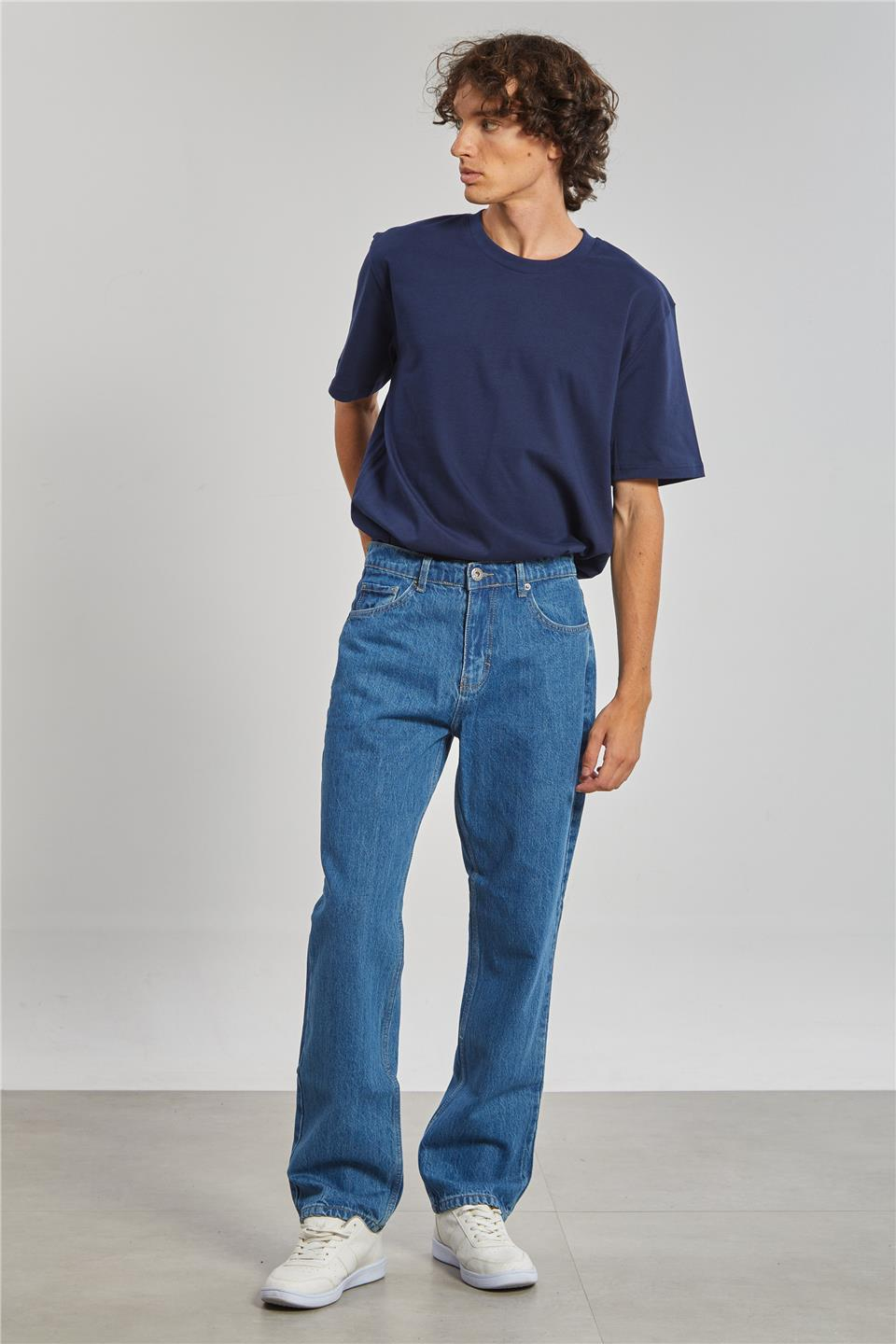 Erkek Baggy Pantolon - Mavi Mint